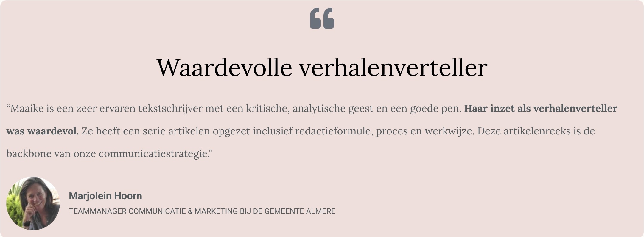 Tekstschrijver-Copywriter-Maaike van den Bosch-Almere-Review-1